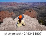 Woman at Grand Canyon.  View from Shoshone Point.  Grand Canyon National Park.  Arizona, USA