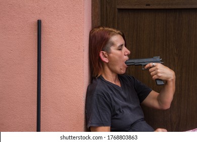 Girl Gun Mouth Images Stock Photos Vectors Shutterstock