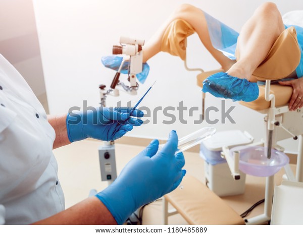 Woman Gynecological Chair During Gynecological Check Stock Photo Edit Now