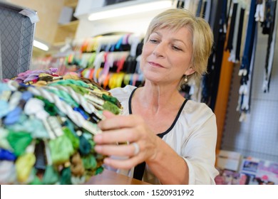 A Woman In Haberdashery Store