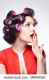 Woman With Hair Rollers