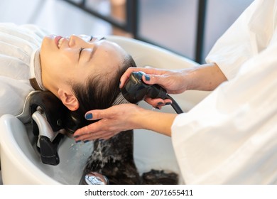 A Woman At A Hair Salon