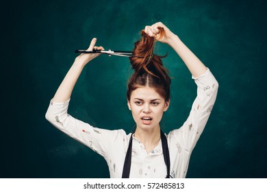 Woman Hairdresser Wants Cut Her Hair Stock Photo 572485813 Shutterstock Woman Hairdresser Wants Cut Her Hair Stock Photo 572485813 Shutterstock