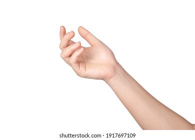 Woman Hand Gesture Isolated On White Background.