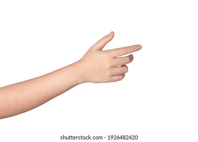 Woman Hand Gesture Isolated On White Background.