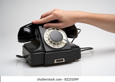 Woman Hand Hanging Handset Old Black Stock Photo 82231099 | Shutterstock