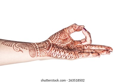 Woman Hand Henna Doing Dhyana Mudra Stock Photo Edit Now