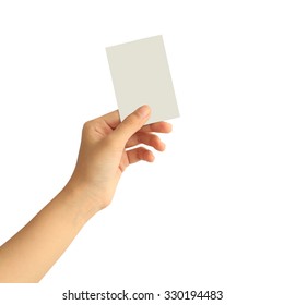 Closeup Hand Man Hold White Paper Stock Photo (Edit Now) 680487895