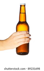 Woman Hand Holding Bottle Of Beer