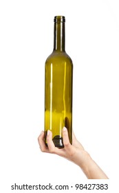 Woman Hand Holding A Bottle Of Wine