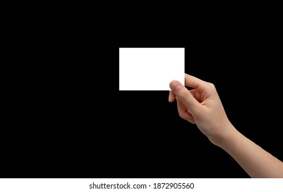 Woman Hand Holding White Card