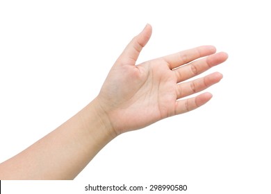 Woman hand with isolated background.