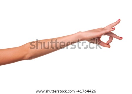 Woman hand. Isolated on white.