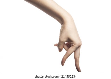 Woman hand making standing person with fingers