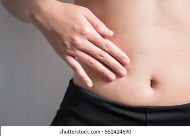 Woman Hand On Stomach 