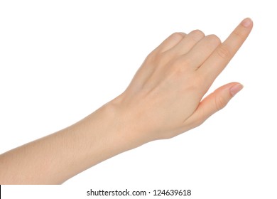 Woman Hand On White Background