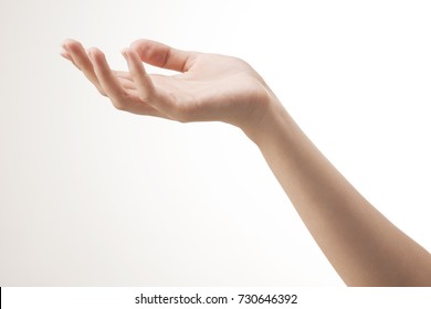 Woman Hand On White Background