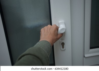 Woman Hand Open Door First Person Point Of View