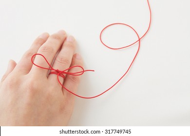 Woman, Hand, Red Thread