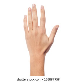 Woman Hand Showing Five Count