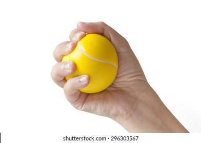 Woman Hand Squeezing A Stress Ball