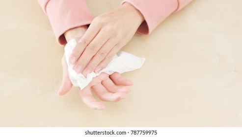 Woman Hand Sweating 