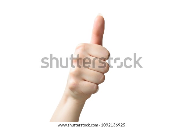 Woman Hand Symbol Mean Ok Isolated Stock Photo Edit Now 1092136925