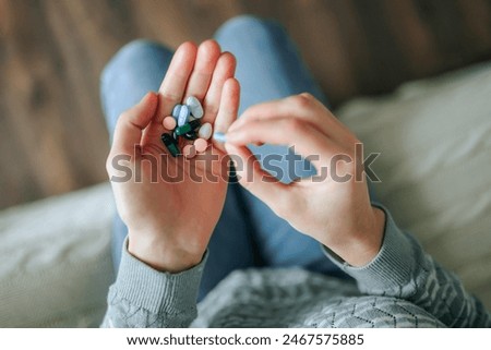 Similar – Image, Stock Photo Colored  medicine pill  studio shoot