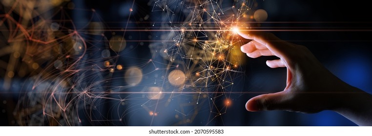 Woman hand touching The metaverse universe,Digital transformation conceptual for next generation technology era. - Shutterstock ID 2070595583
