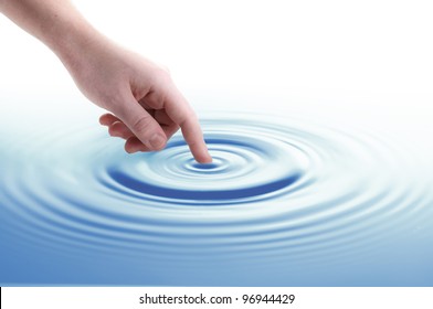 Woman Hand Touching Water