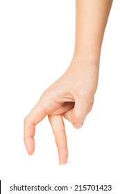 Woman Hand Walking With Fingers Isolated On A White Background