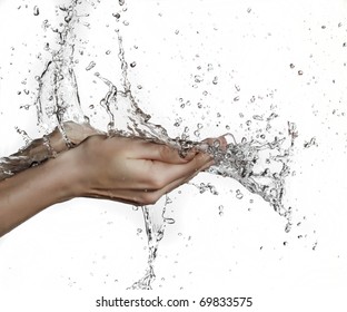 Woman Hand In Water Splash