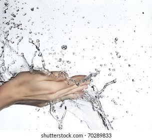 Woman Hand In Water Splash