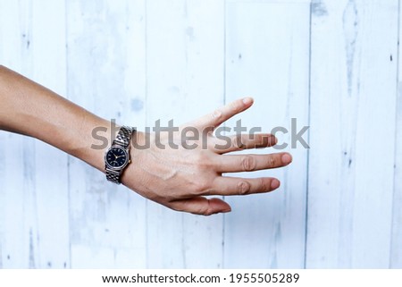 Woman Hand Wearing Silver Wrist Watch