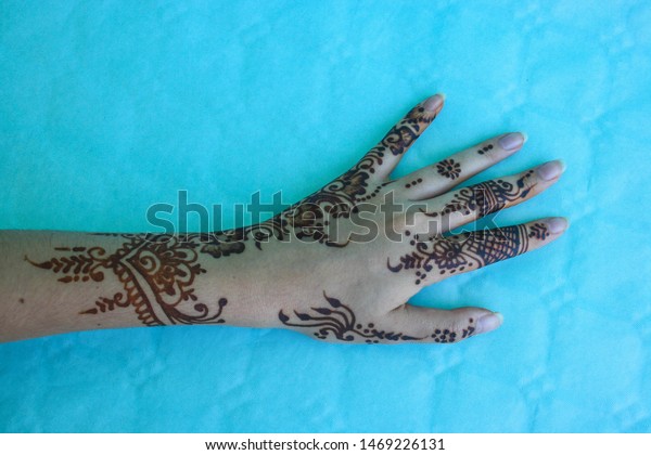 Woman Hands Black Mehndi Tattoo Hands Stock Photo Edit Now