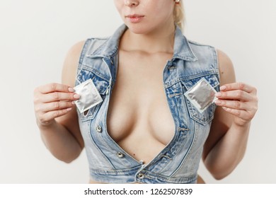 Woman Hands Holding Condom Closeup Attractive Stock Photo Shutterstock