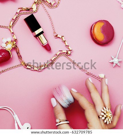 woman hands holding macaroons girl stuff stock photo edit now