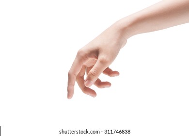 Woman Hands On White Background