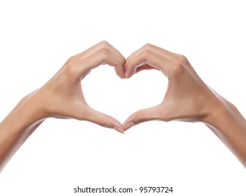 Woman Hands On White Background Isolated