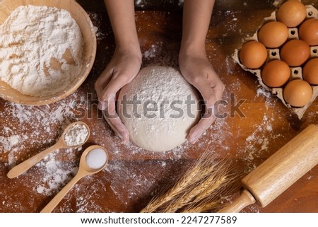 Woman Hands Prepare and Rest the Dough Before Putting the Dough into the Oven