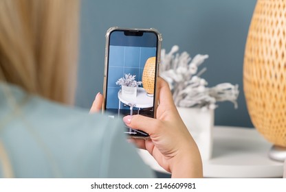 Woman hands using mobile phone take photo. Soft selective focus - Shutterstock ID 2146609981