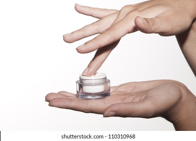 Woman Hands With Vanishing Creme