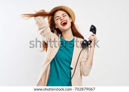 Woman happiness and freedom, talking on the phone