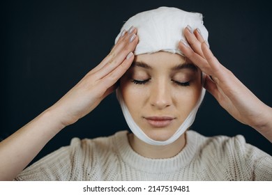 A Woman Has A Concussion Headaches