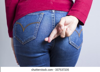 Girl farts in jeans