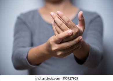 Woman Has Hand Pain