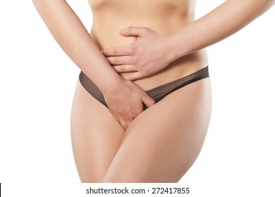 Woman Has Pain In The Genital Area And Ovarian