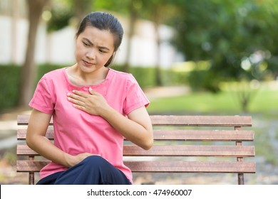 Woman Has Reflux Acids In The Garden