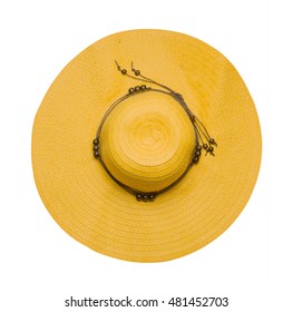 Woman  Hat Isolated On White Background .top View