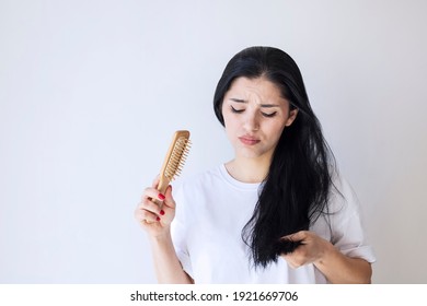 Woman Have Damaged And Broken Hair, Loss Hair, Dry Problem Concept.